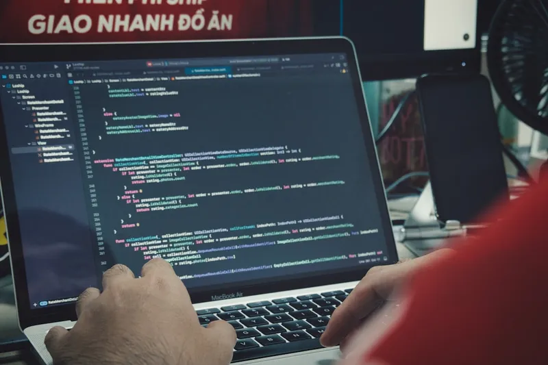 Developer working in Visual Studio Code